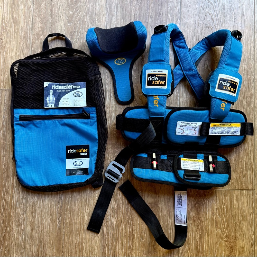 RideSafer Gen 5 Blue Travel Vest | size L (50-80lbs)